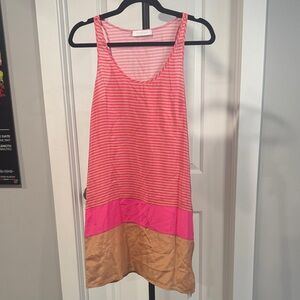 Richard Nicoll Pink and Tan Striped Dress
